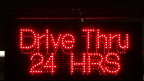 Drive thru sign Stock Footage