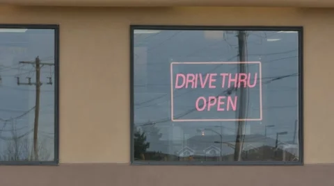 Drive Thru Sign Stock Footage 48432527