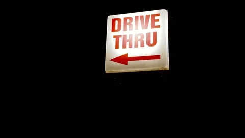 Drive thru sign Stock Footage 126021965