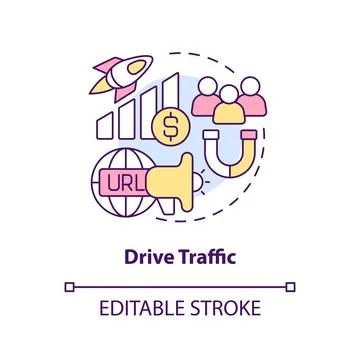 Drive traffic concept icon Stock Illustration