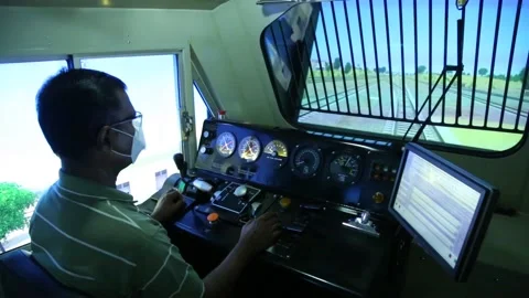 DRIVE A TRAIN - VIA SIMULATION Stock Footage 141703880