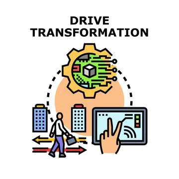Drive transformation concept vector illustration drawing Stock Illustration