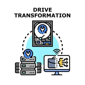 Drive transformation of data storage and cloud computing Stockillustratie