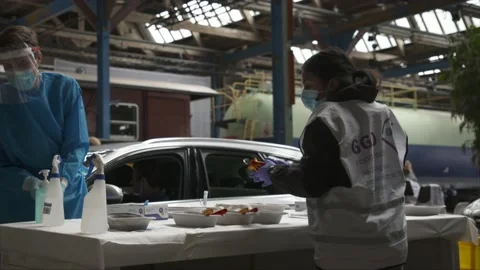 Drive True Test Facilities for COVID-19 or CORONA in The Netherlands Stock Footage 142757725