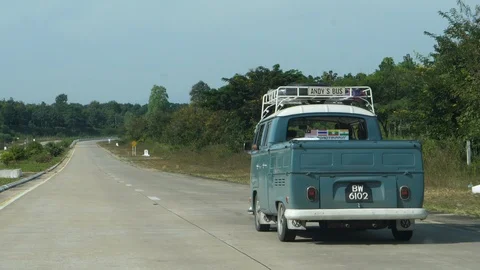 Drive a van in Shan State streets, Burma, Asia HD slow motion Stock Footage 94884002
