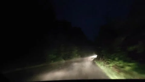 Drive video at night of rain Stock Footage 159345238