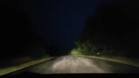 Drive video at night of rain Stock Footage 161098798