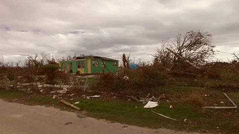 Drive-By View of Hurricane Dorian Aftermath Across Grand Bahama Settlements Stock Footage 118204873
