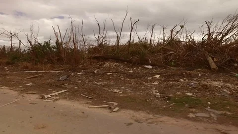 Drive-By View of Hurricane Dorian Aftermath Across Grand Bahama Settlements Stock Footage 118204929