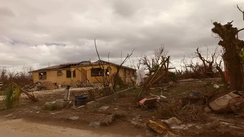 Drive-By View of Hurricane Dorian Aftermath Across Grand Bahama Settlements Stock Footage 118205164