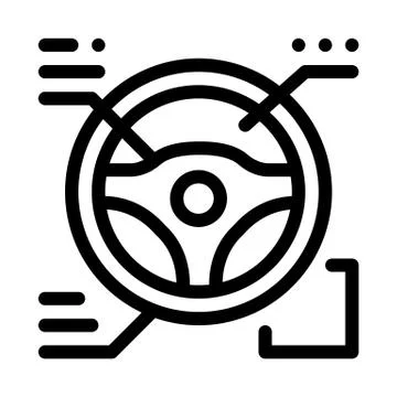Drive wheel characteristics icon vector outline illustration Illustrazione stock