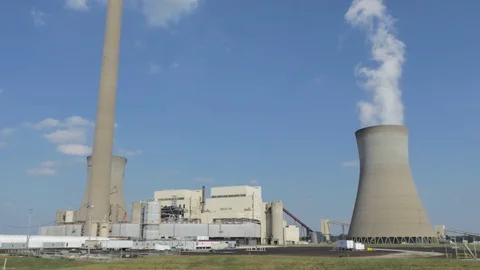 Drive By Working Power Plant Stock Footage 70840605