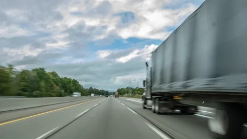 Drivelapse On Interstate Highway 스톡 동영상 95930087