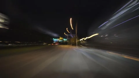 Drivelapse night ride through Tokyo neon metropolis Video stock 337038115