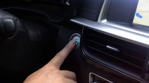 Driver activate autopilot mode smart car mode, artificial intelligence Stock Footage 115048131