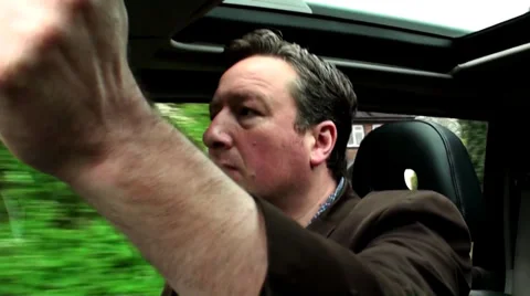 Driver adjusts mirror Stock Footage 37555114