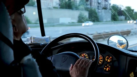 Driver of american Schoolbus 스톡 동영상 112067777