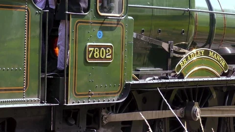 Driver and coal flames steam engine Stock Footage 80318513