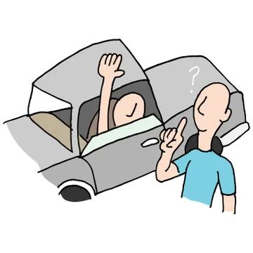 Driver asking directions Stock Illustration