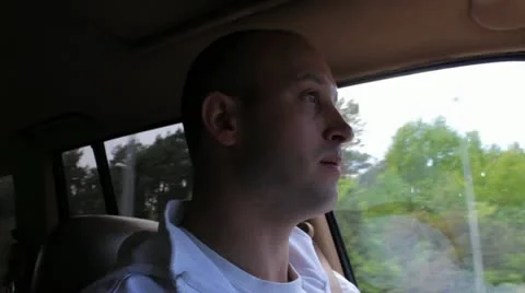 Driver Behind the Wheel in a Car Stock Footage 11308906