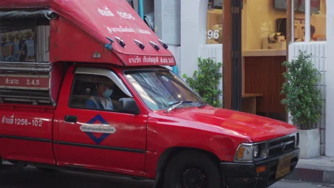 Driver is in the Bus in Bangkok Stock Footage 149646619