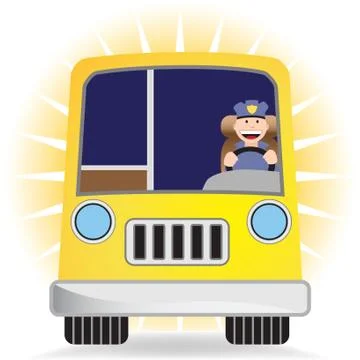 Driver with bus Stock Illustration