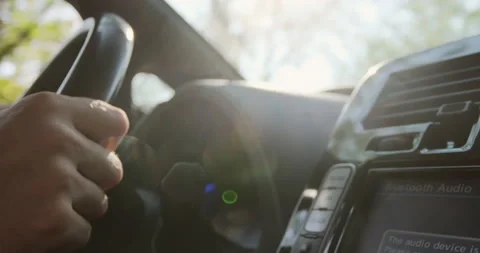 The driver of the car drives the car  Video stock 146377296