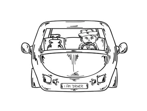 Driver in car Stock-Illustration
