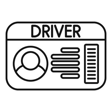 Driver card showing personal information and data lines icon イラスト素材