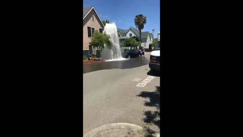 Driver Causes Massive Splash after Uproo... | Stock Video | Pond5