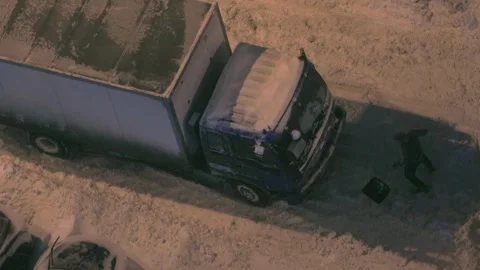 Driver clearing snow-covered road Stock Footage 287600765