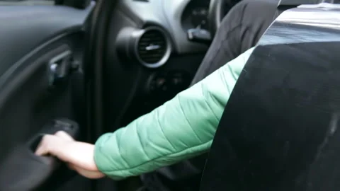 Driver Closing and Locking Car Door with a Car Key 스톡 동영상 126033401