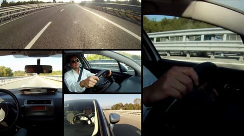 Driver, collage 스톡 동영상 33404767