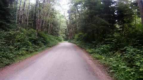 Driver Comes to Fork in Road Stock Footage 40882309