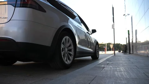 Driver coming to car and opens door for businesswoman. Chauffeur uncover door Stock Footage 245702406