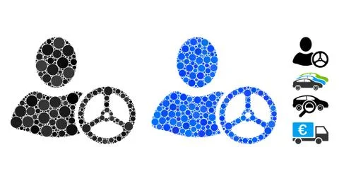Driver Composition Icon of Circle Dots Stock Illustration