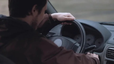 The driver is disappointed, can not start your car, breakage. Stock Footage 108157430