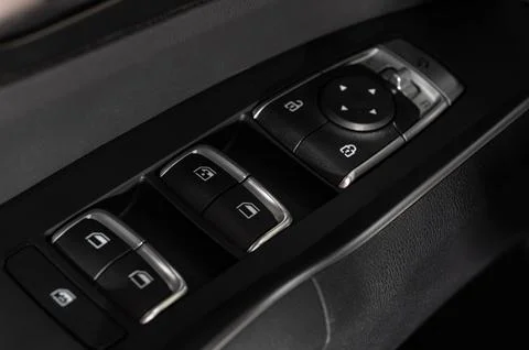 Driver door panel with buttons Stock Photos