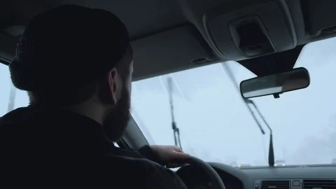 The driver drives the car Stock Footage 86823003