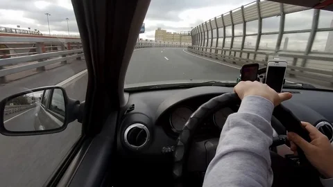 The driver drives the car Stock Footage 97456543