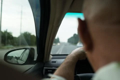 The driver drives the car Stock Photos