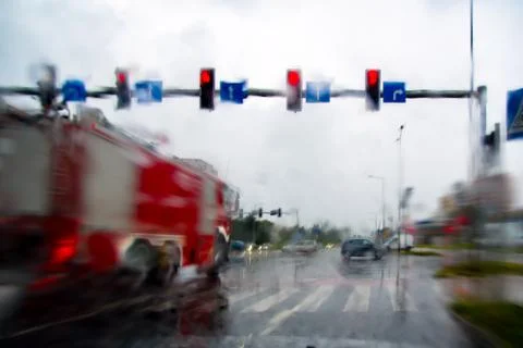 The driver During the RAIN Stock Photos