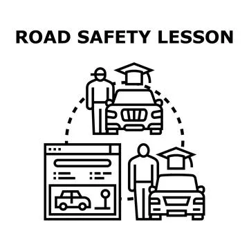 Driver education concept for road safety lesson 库存插图