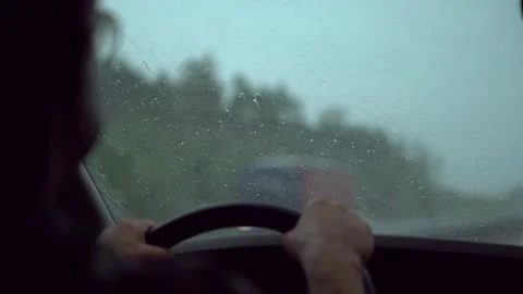 Driver in an emergency. the driver is trying to cope with the controls in the Stock Footage 160048304