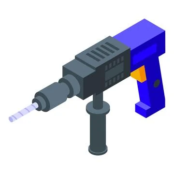 Driver fix kit icon isometric vector. Steel tool Stock Illustration