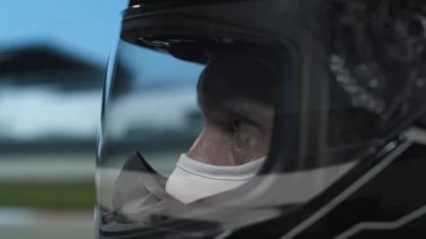 Driver focused while racing on track. Stock Footage 314256676