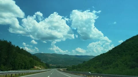 Driver glides along open highway. Serbia Vídeo Stock 341961830