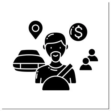 Driver glyph icon Stock Illustration