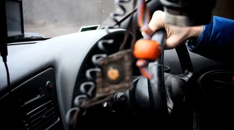 Driver heands 2 Stock Footage 7735319