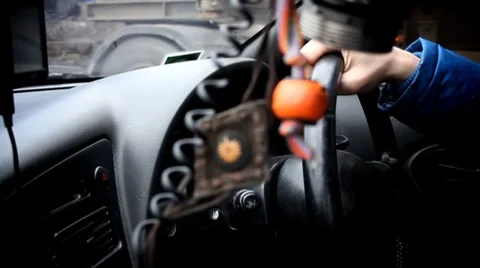 Driver heands 3 Stock Footage 7735584